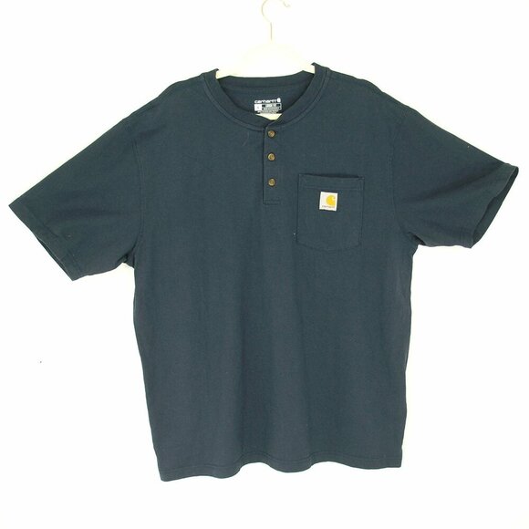 Carhartt Men's Polo Shirt w/Pocket Emblem Loose Fit Large Black - Picture 1 of 3